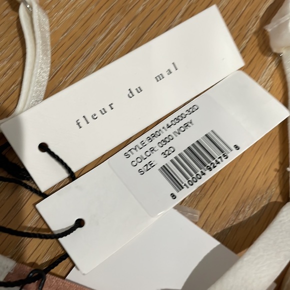 Fleur du Mal White and Tan Lace Bra - Picture 2 of 3